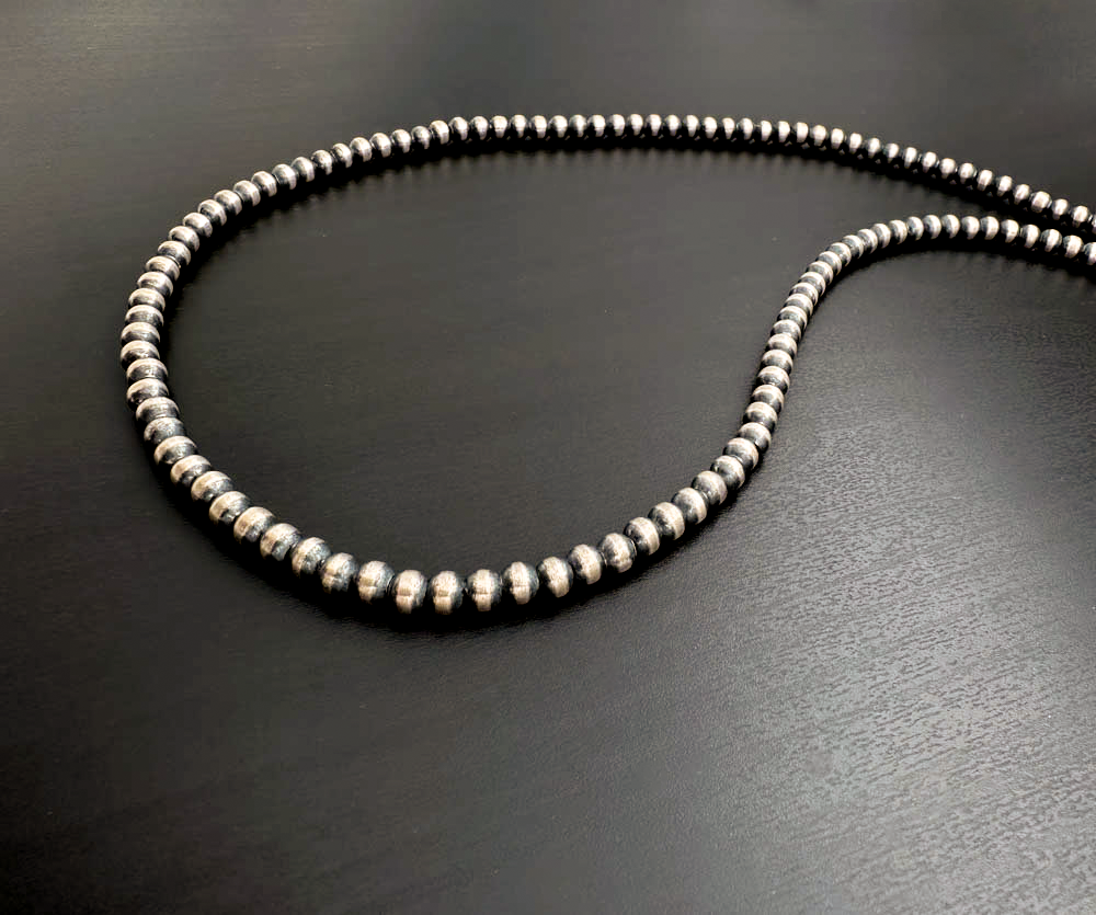 アクセサリー navajo pearls silver925 IndianJewelry Handmade Sterling Silver Navajo Pearl Necklace All 5mm ~ Choose