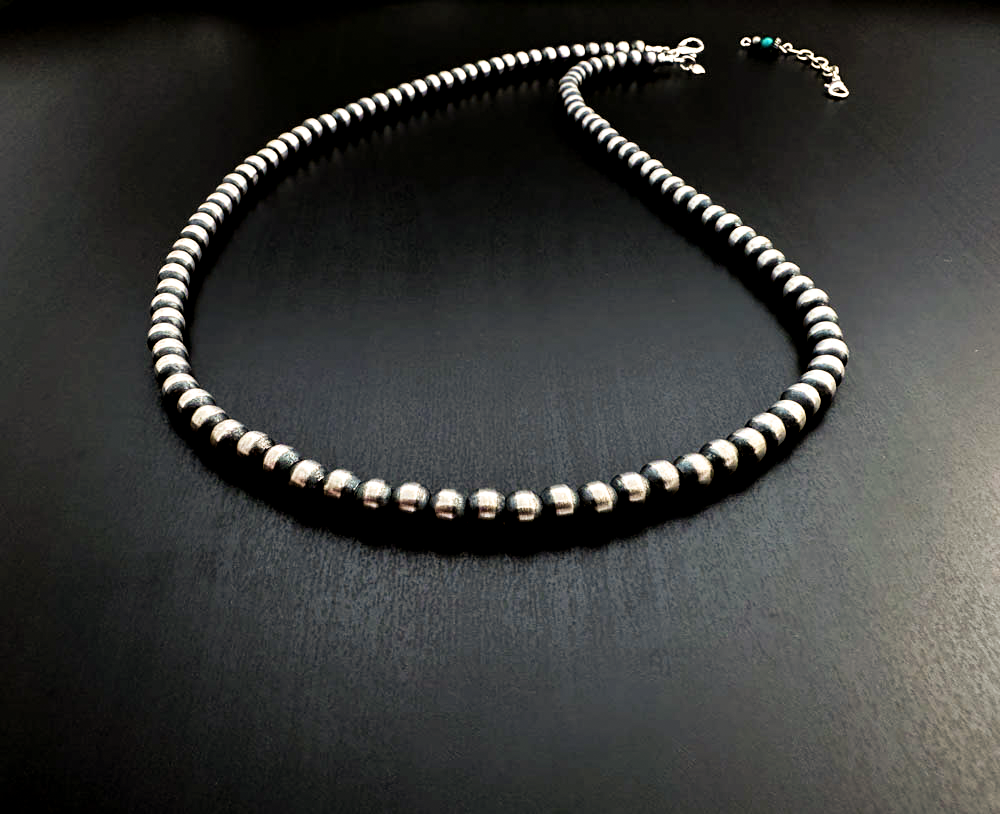 Handmade Sterling Silver Navajo Pearl Necklace All 6mm ~ Choose