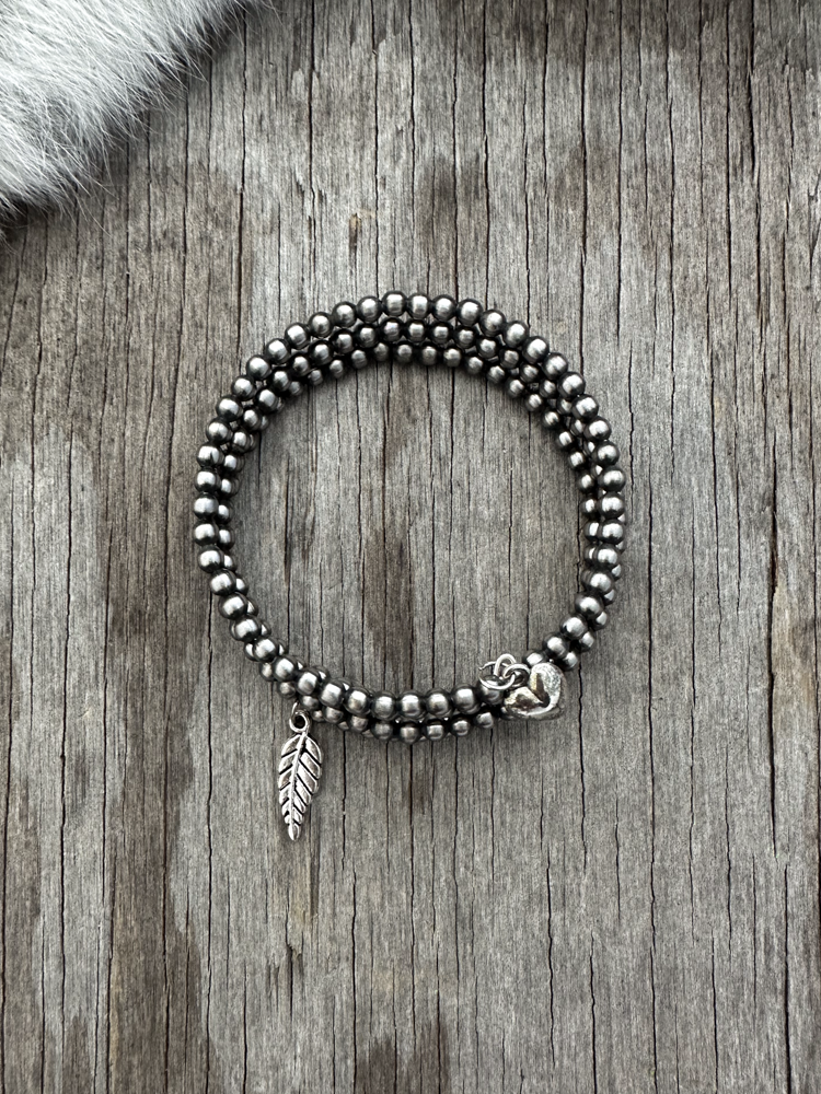 Navajo Pearl Handmade All 4mm Three Row Wrap Bracelet ~ German