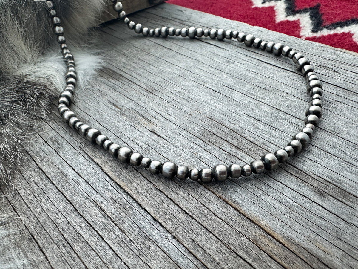 Navajo Pearl Handmade Petite Necklace with 4, 5, and 6mm German