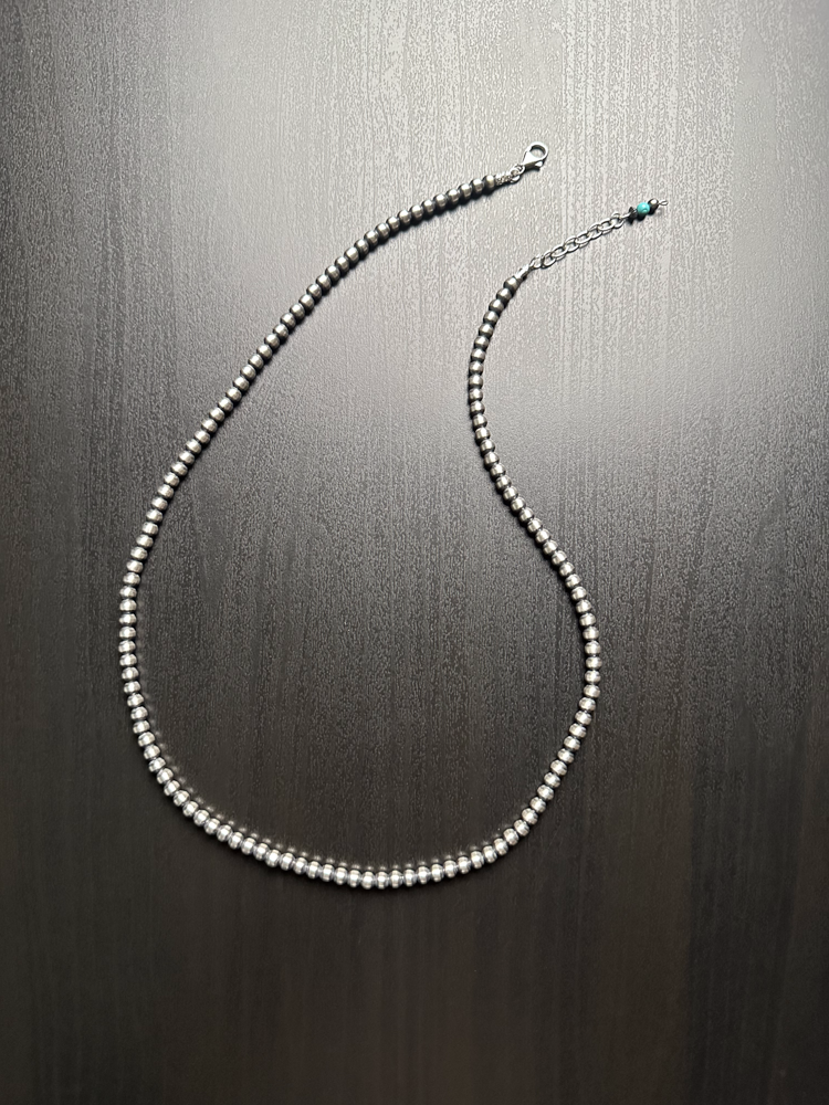 Handmade Sterling Silver Navajo Pearl Necklace All 4mm ~ Choose