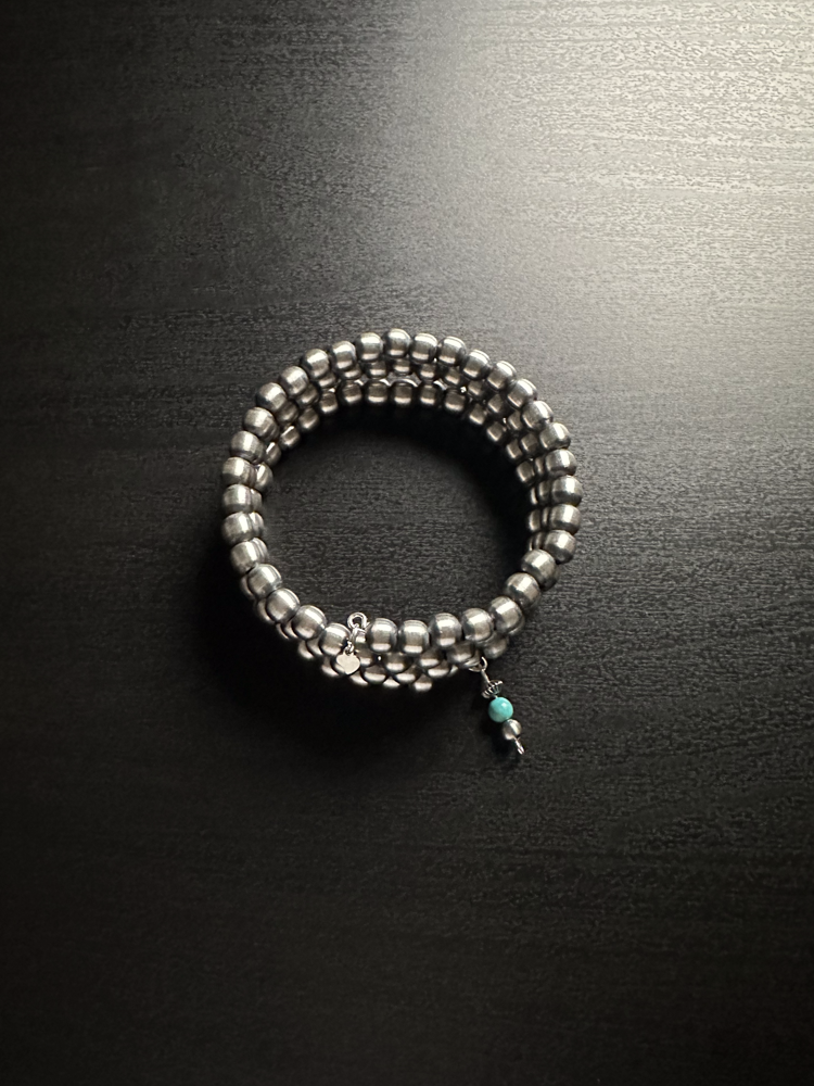 Handmade Sterling Silver Navajo Pearl Wrap Bracelet ~ All 6mm