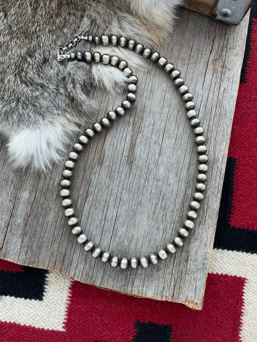 Navajo Pearl Handmade Necklace ~ All 10mm German Silver beads