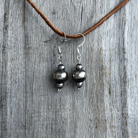 Navajo Pearl Sweet and Simple German Silver Drop Earrings