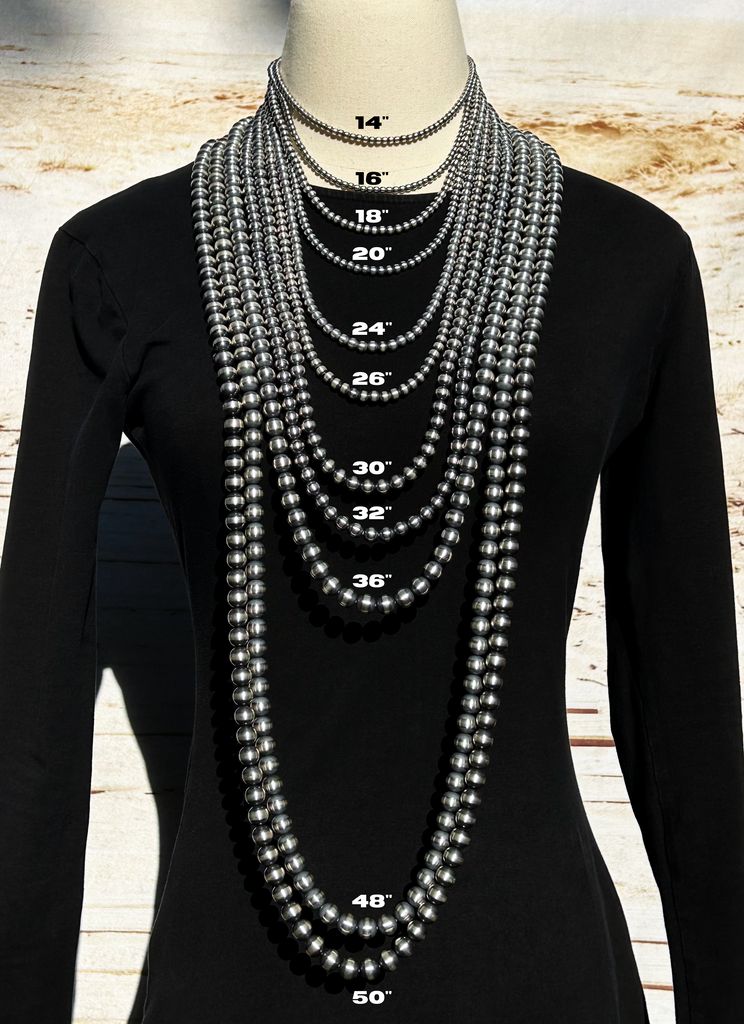 Handmade Sterling Silver Navajo Pearl Necklace Choose Length