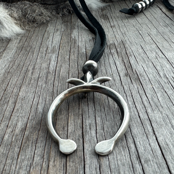 Gorgeous White Bronze Sand-Cast Style Naja Pendant on Black