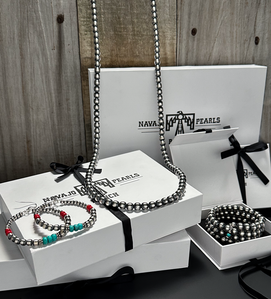 Handmade Sterling Silver Navajo Pearl Necklace ~ Choose Length Handmade Sterling Silver Navajo Pearl Necklace ~ Choose Length