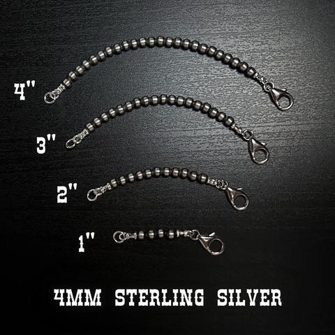 Navajo Pearl Jewelry Extender for Single Strand, Lightweight, or Petite Bead Necklaces & Bracelets ~Sterling Silver