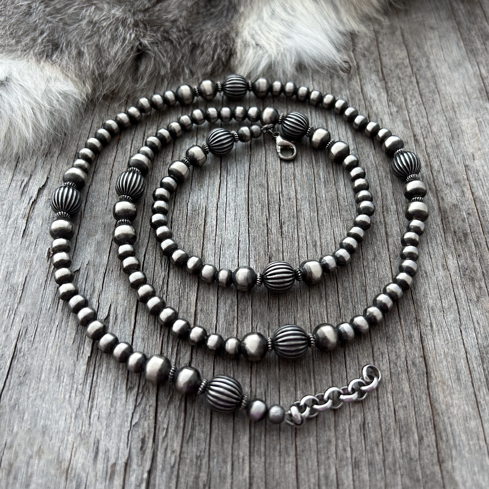 German Silver Navajo Pearls – Native Silver Trading