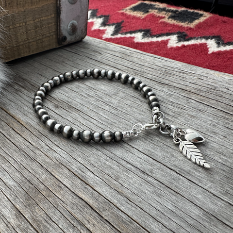 Navajo Pearl Handmade 5 & 6mm Bracelet ~ German Silver Beads
