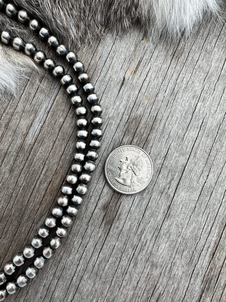 Navajo Pearl Handmade Necklace ~ All 8mm German Silver beads Navajo Pearl Handmade Necklace ~ All 8mm German Silver beads