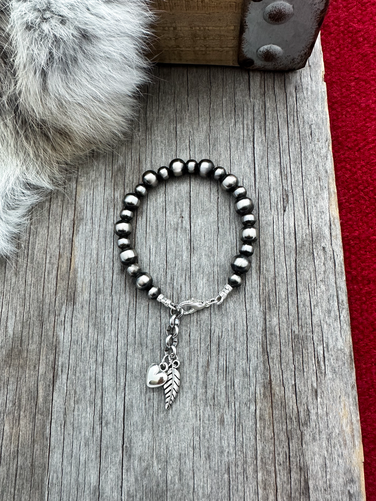 Navajo Pearl Handmade Bracelet ~ 6mm and 8mm German Silver Beads Navajo Pearl Handmade Bracelet ~ 6mm and 8mm German Silver Beads