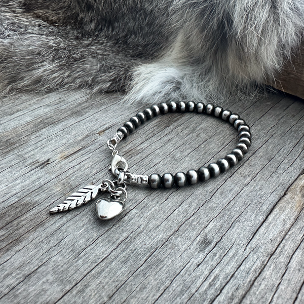 Navajo Pearl Handmade Bracelet ~ All 5mm German Silver beads