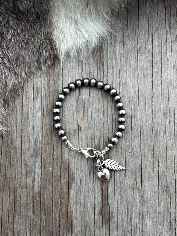 Navajo Pearl Handmade Bracelet ~ All 6mm German Silver beads!