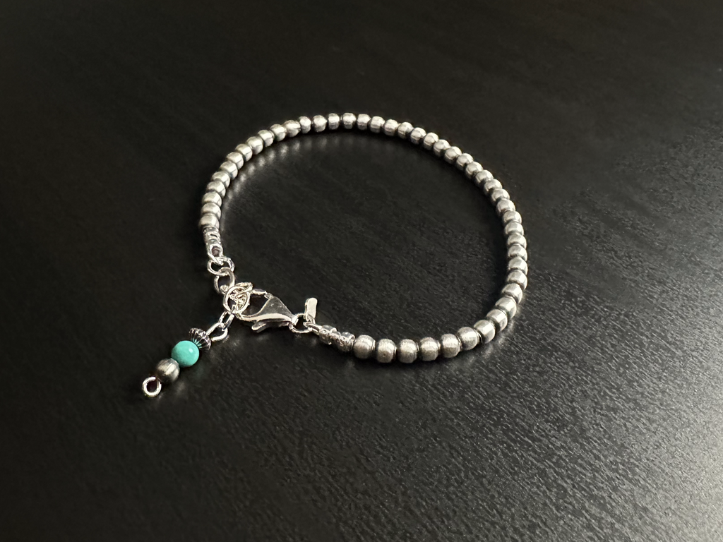 Handmade Sterling Silver Navajo Pearl Bracelet ~ All 4mm Pearls Handmade Sterling Silver Navajo Pearl Bracelet ~ All 4mm Pearls