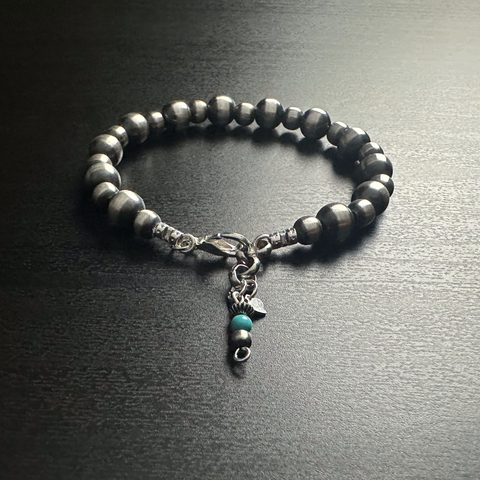 Handmade Sterling Silver Navajo Pearl Bracelet ~ 6mm and 8mm ~ Sweet & Simple!