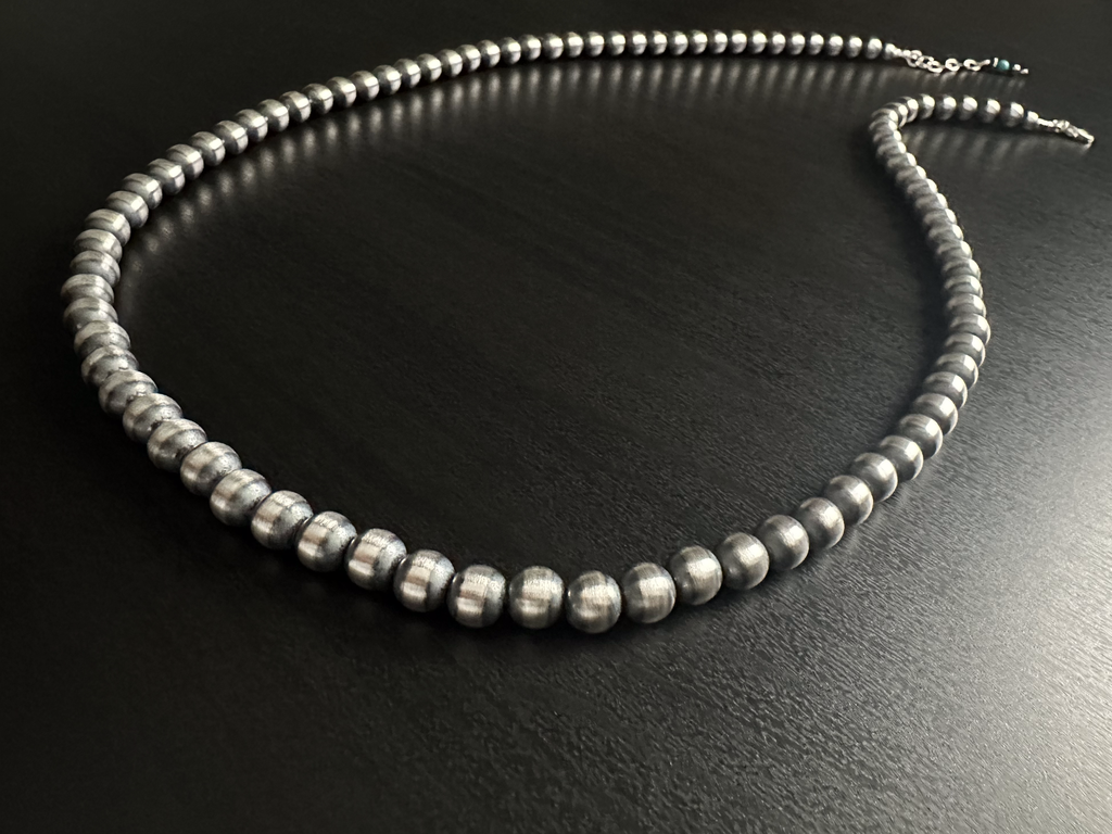 Handmade Sterling Silver Navajo Pearl Necklace All 8mm Choose Length handmade-sterling-silver-navajo-pearl-necklace-all-8mm-choose-length