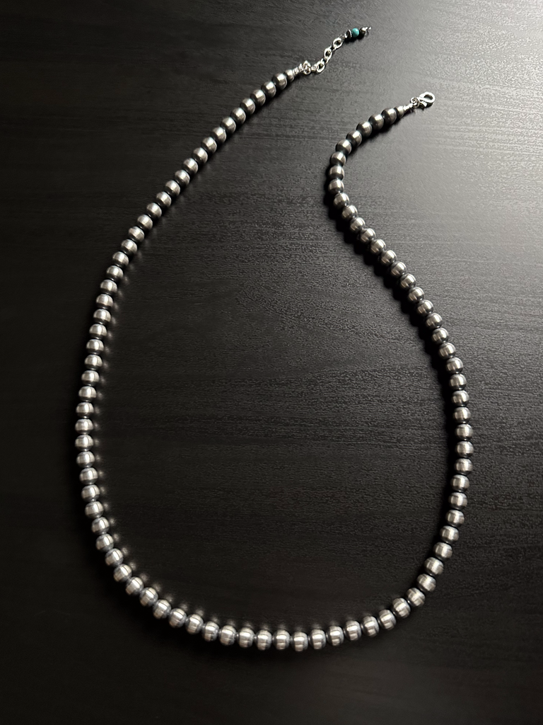 Handmade Sterling Silver Navajo Pearl Necklace All 8mm Choose Length handmade-sterling-silver-navajo-pearl-necklace-all-8mm-choose-length
