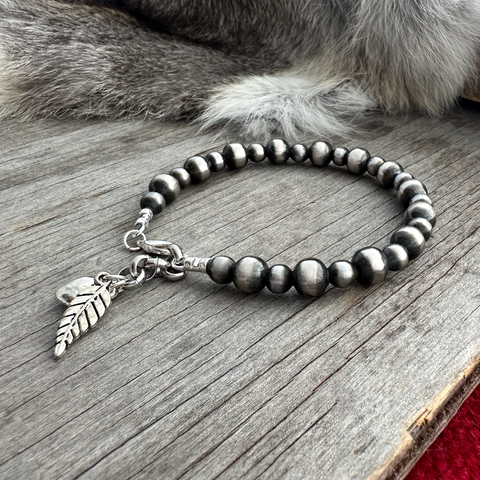 Navajo Pearl Handmade Bracelet ~ 6mm and 8mm German Silver Beads!