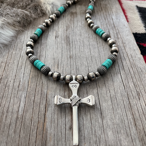 Navajo Pearl Handmade Pendant Necklace ~ Simple yet powerful, a true labor of love! ~ Limited Quantity ~ German Silver beads!