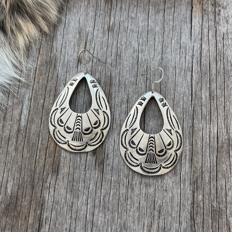 Dreamy Sterling Silver Earrings ~ Vintage Navajo Style