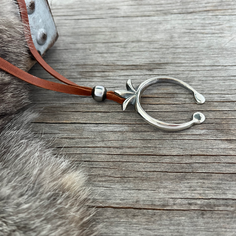 Gorgeous Sterling Silver Sand-Cast Style Naja Pendant on Leather ~ Lariat Style!